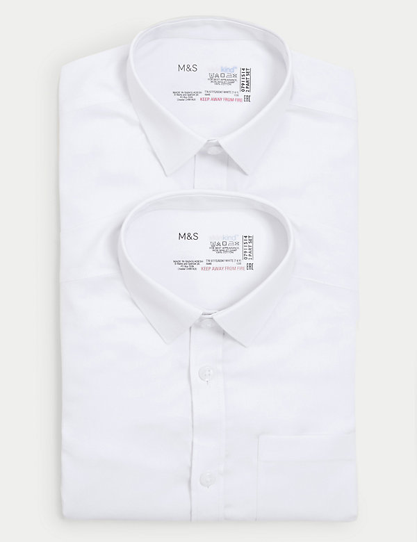 2pk Boys' Regular Fit Skin Kind™ School Shirts (2-18 Yrs) - BG