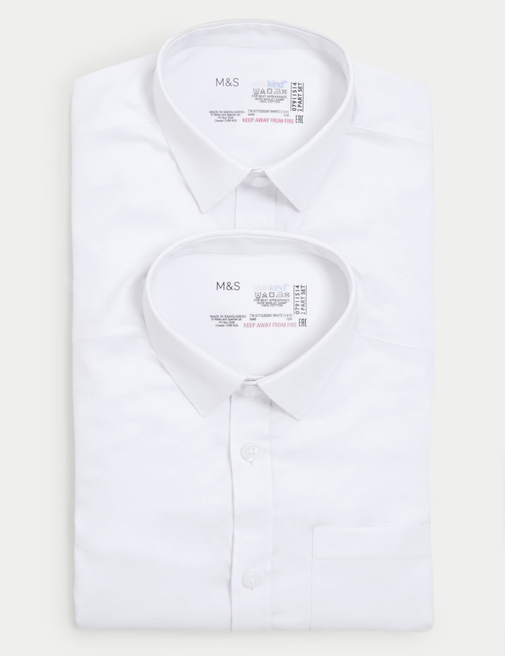 2pk Boys' Regular Fit Cotton School Shirts (2-18 Yrs) image 8