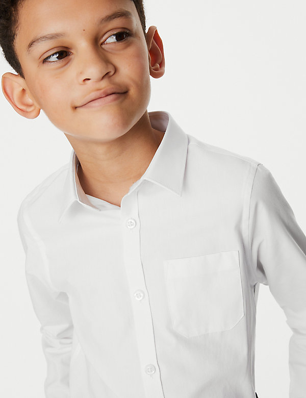 عبوة من 2 قميص مدرسي Skin Kind™ للأولاد مقاس ضيق (سليم) (2-18 سنة) - QA