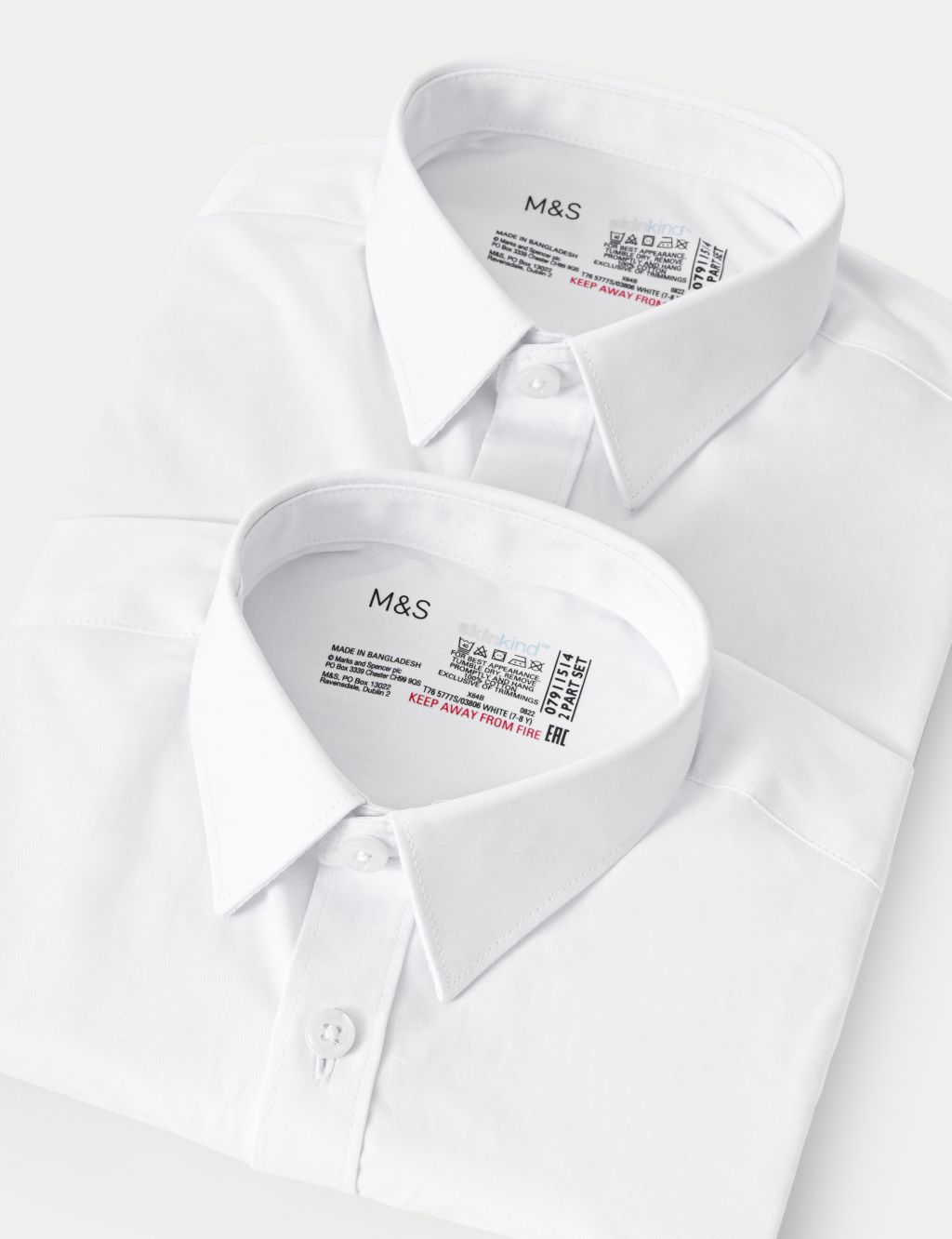 2pk Boys' Slim Fit Skin Kind™ School Shirts (2-18 Yrs) image 6