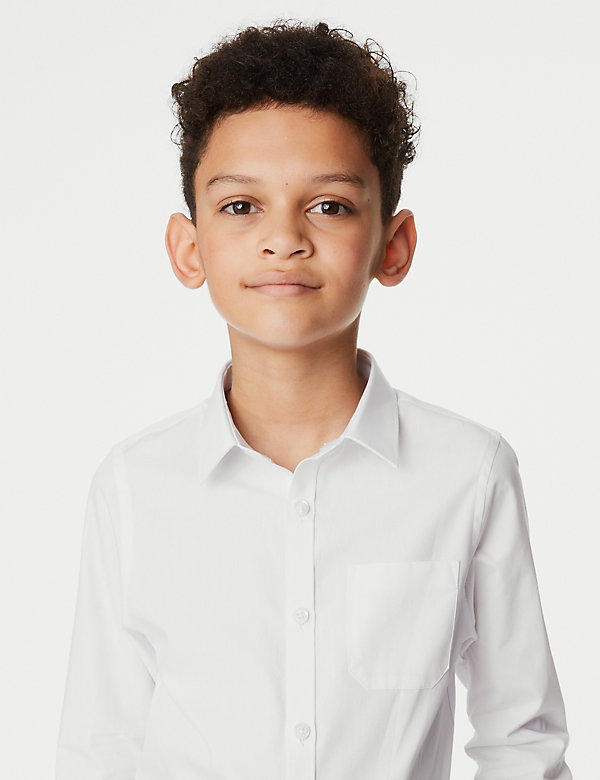 2pk Boys' Slim Fit Skin Kind™ School Shirts (2-18 Yrs) - EE
