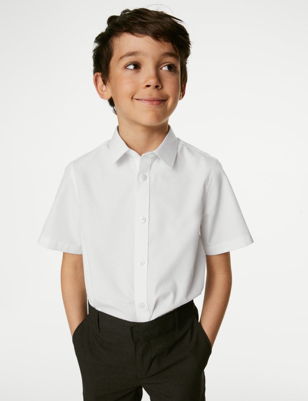 3pk Boys' Longer Length Easy Iron School Shirts (4-18 Yrs) image 1