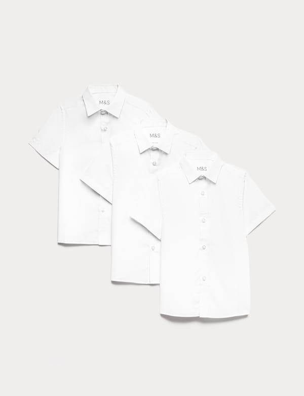 3 Pack Boys' Regular Fit Easy to Iron Shirts
