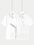 2 件装男孩免熨学生衬衫（2-18 岁）