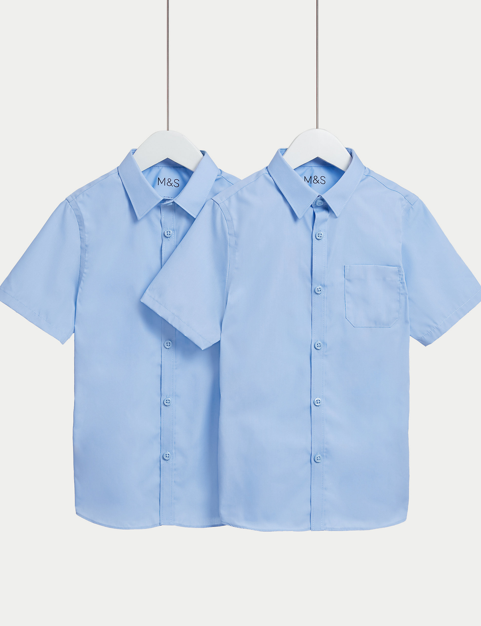 2er-Pack schmal geschnittene, bügelfreie Schulhemden für Jungen (2–18 Jahre)