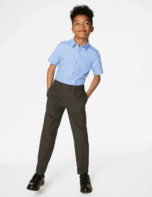 2 件装男孩修身版型免熨学校衬衫（2-18 岁） - SG