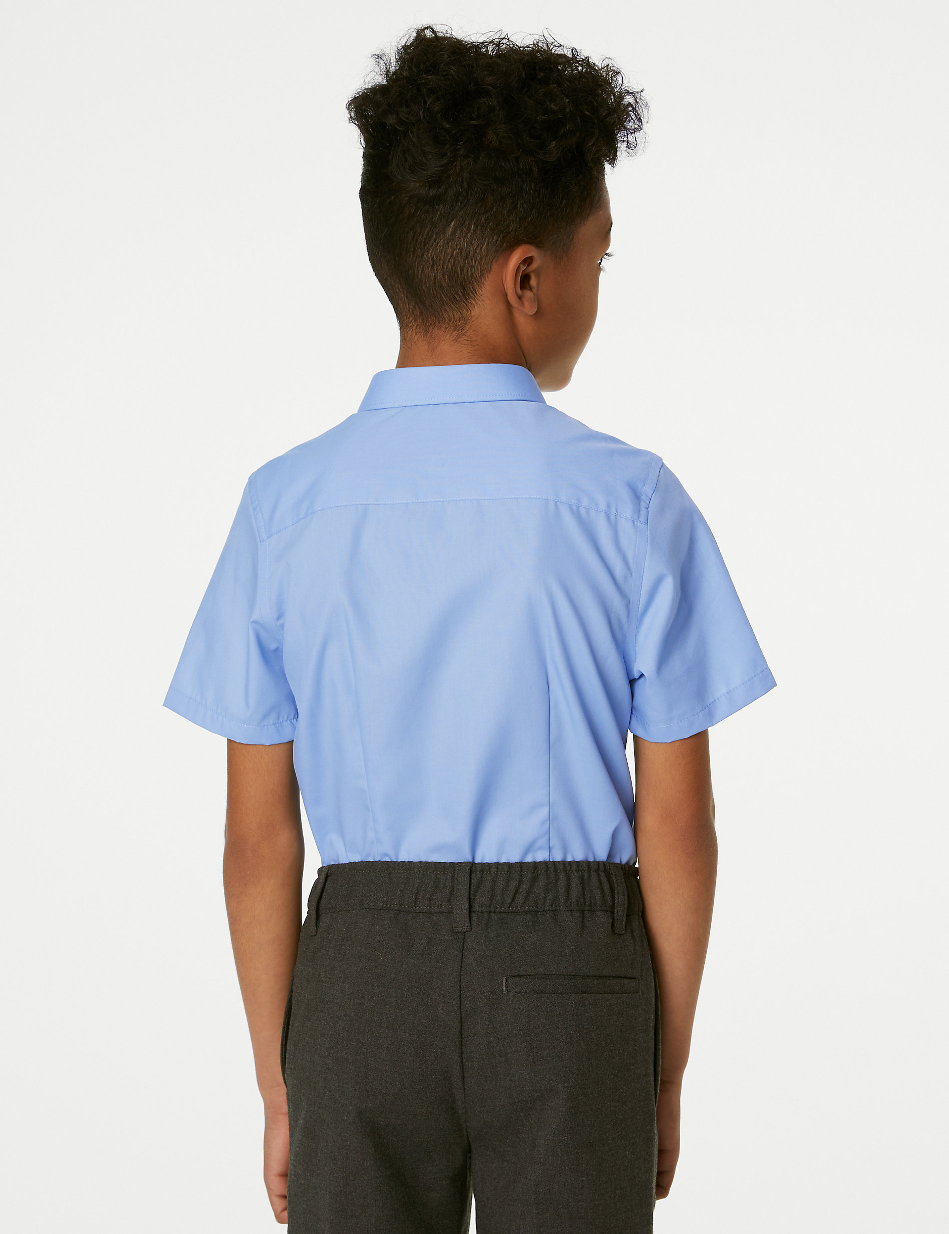 Pack de 2 camisas escolares ajustadas sin planchado para chicos (2-18&nbsp;años)