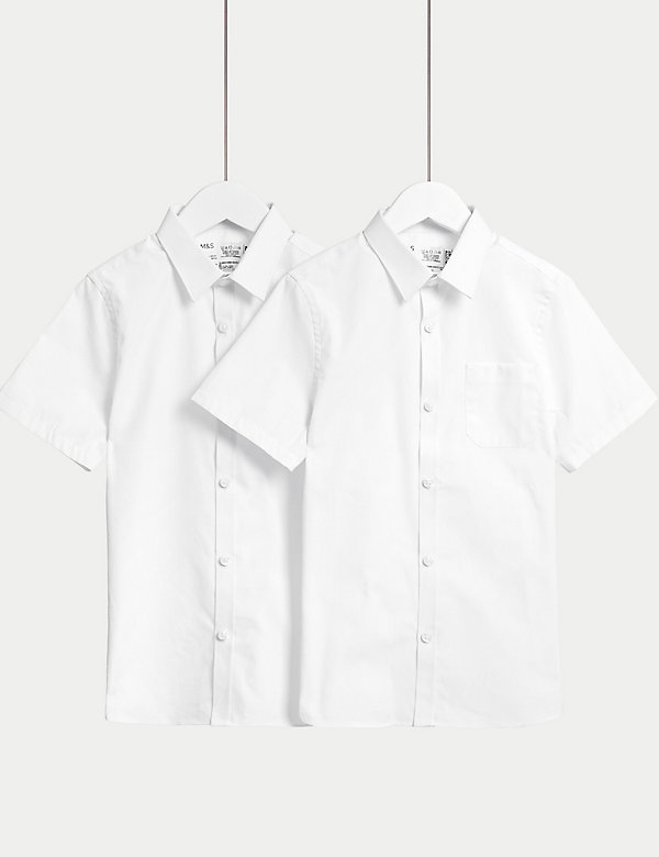 2pk Boys' Slim Fit Cotton School Shirts (2-18 Yrs) - SA