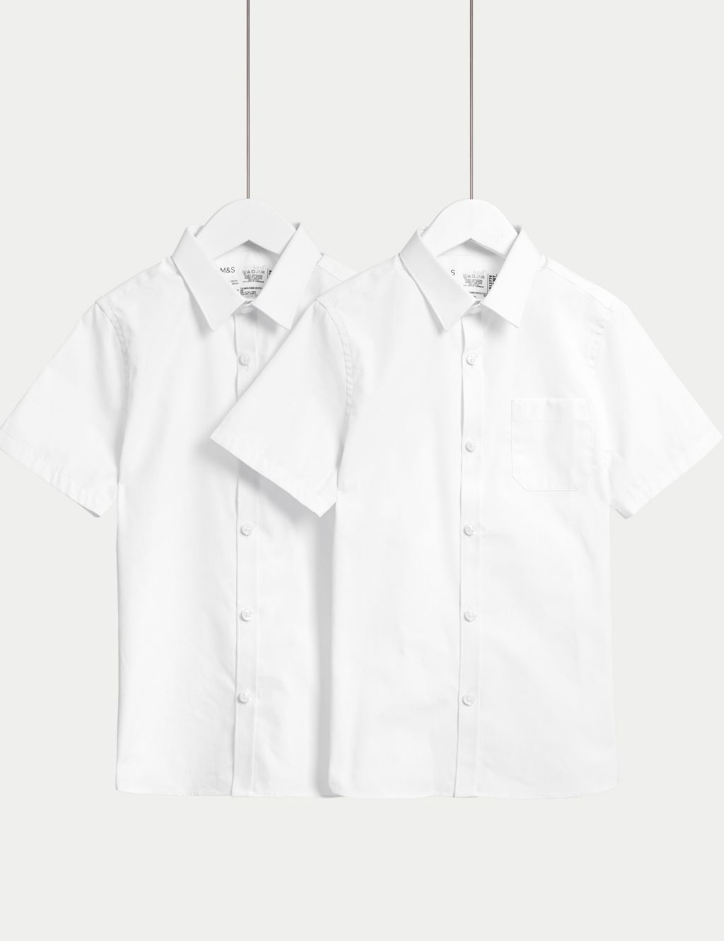 2pk Boys' Slim Fit Cotton School Shirts (2-18 Yrs) image 1