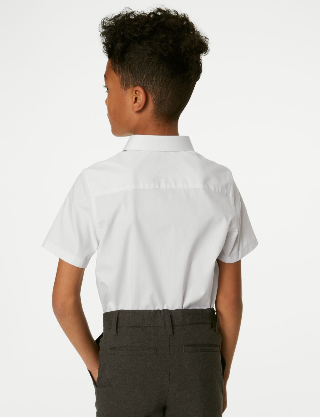 2pk Boys' Slim Fit Cotton School Shirts (2-18 Yrs) image 5