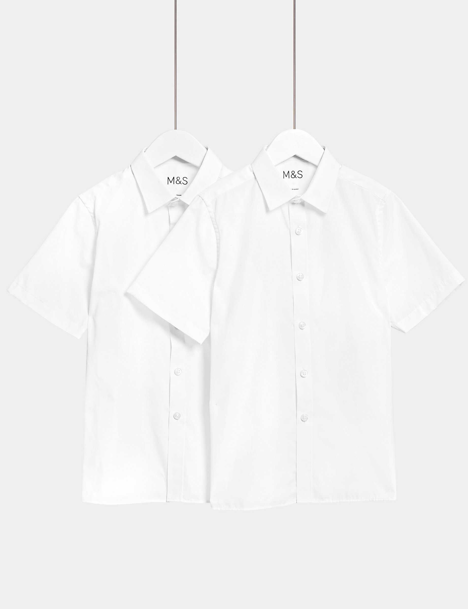 Pack de 2 camisas escolares ajustadas elásticas para chicos (2-18&nbsp;años)