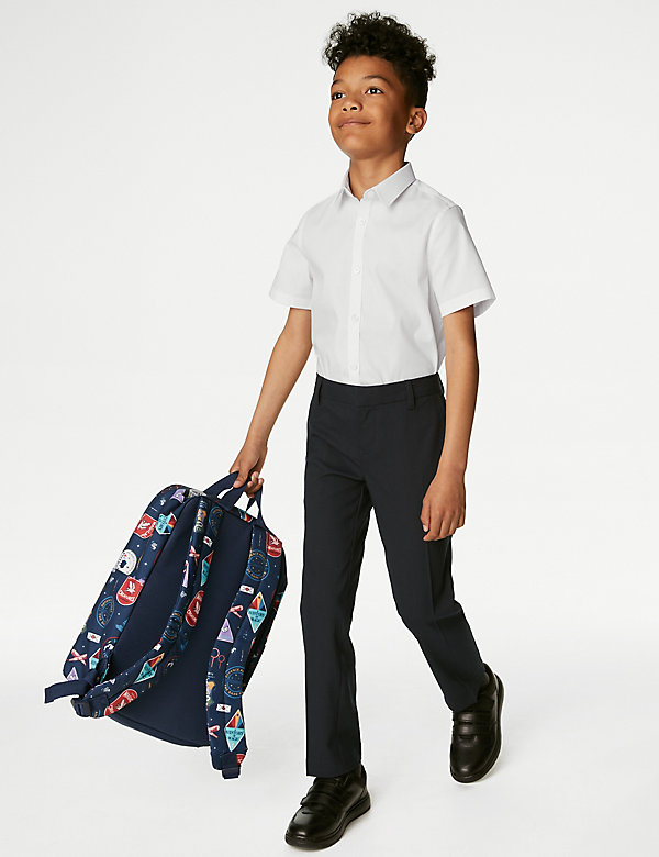 Set van 2 schooloverhemden met stretch en slanke pasvorm voor jongens (2-18 jaar)