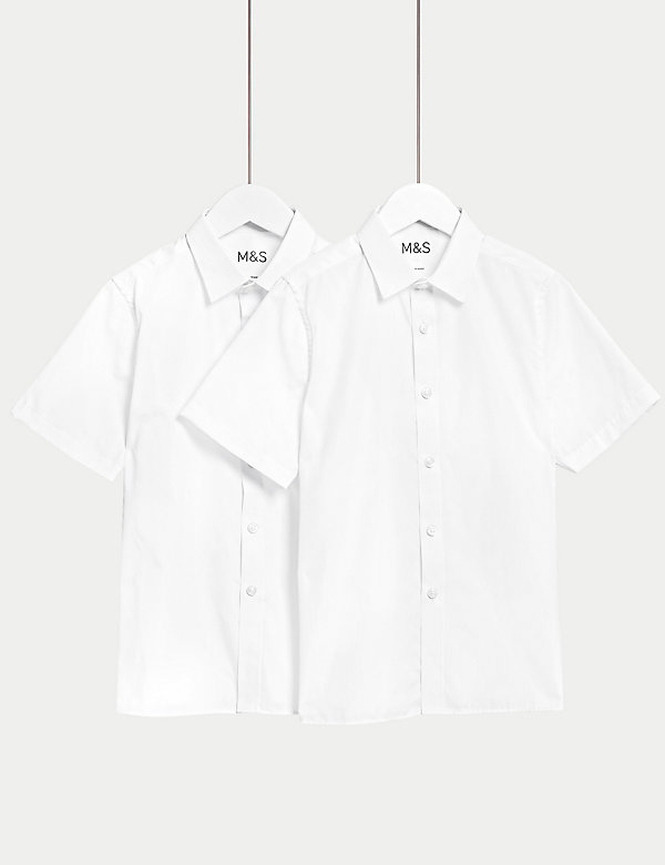 Σχολικά ελαστικά πουκάμισα για αγόρια με εφαρμοστή γραμμή, σετ των 2 (2-18 ετών) - GR