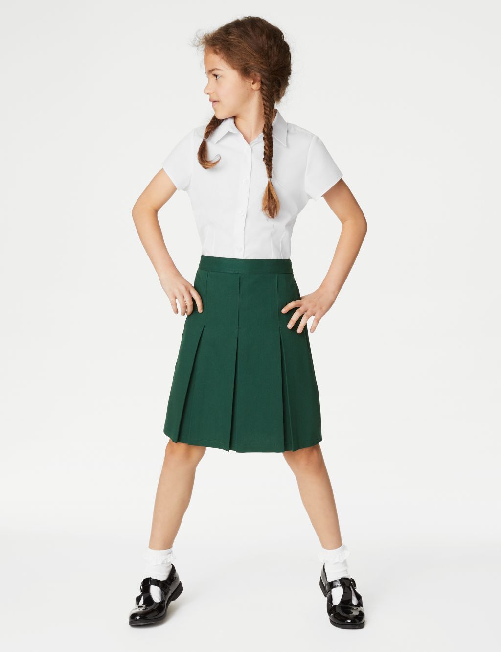 2pk Girls' Cap Sleeve Easy Iron School Shirts (2-16 Yrs) image 4