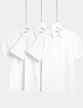 三件裝女生加長款容易熨燙學校襯衫（4 至 18 歲）