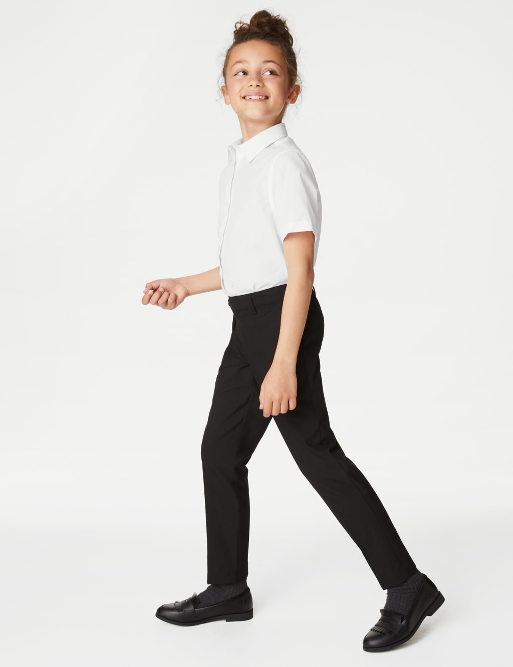 3pk Girls' Plus Fit Easy Iron School Shirts (4-18 Yrs) image 2