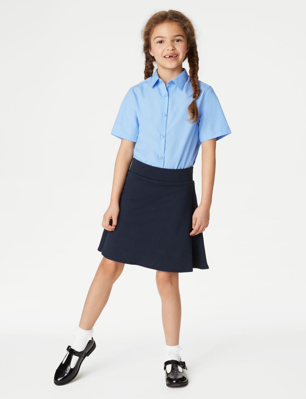 3pk Girls' Easy Iron School Shirts (2-16 Yrs) image 3