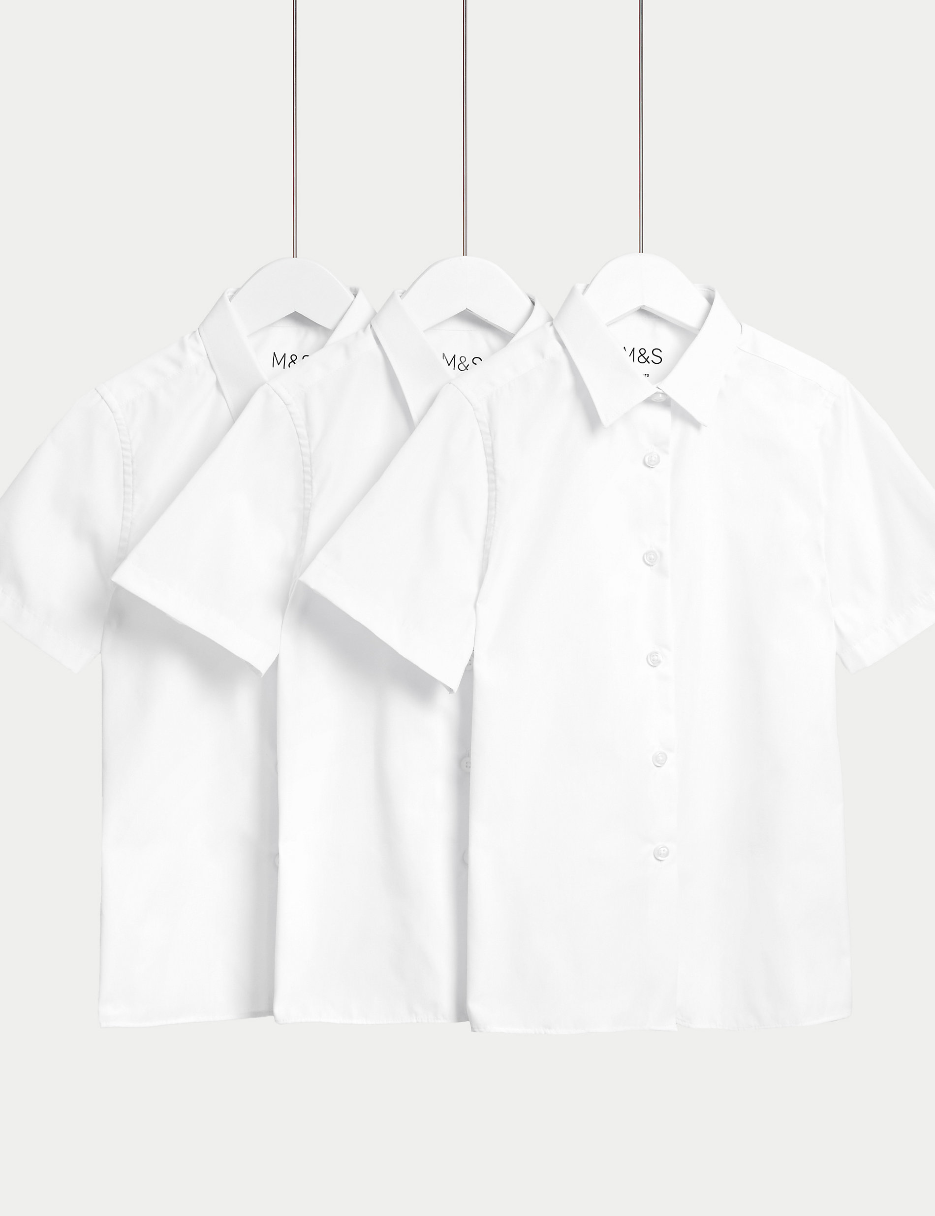 3er-Pack schmal geschnittene, bügelleichte Schulhemden für Mädchen (2–16 Jahre)