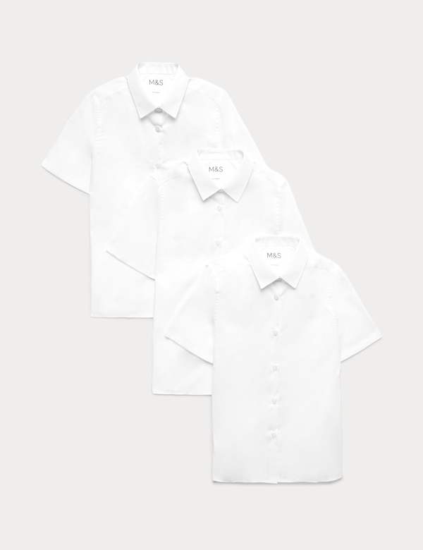 3 Pack Girls' Slim Fit Easy to Iron Blouses