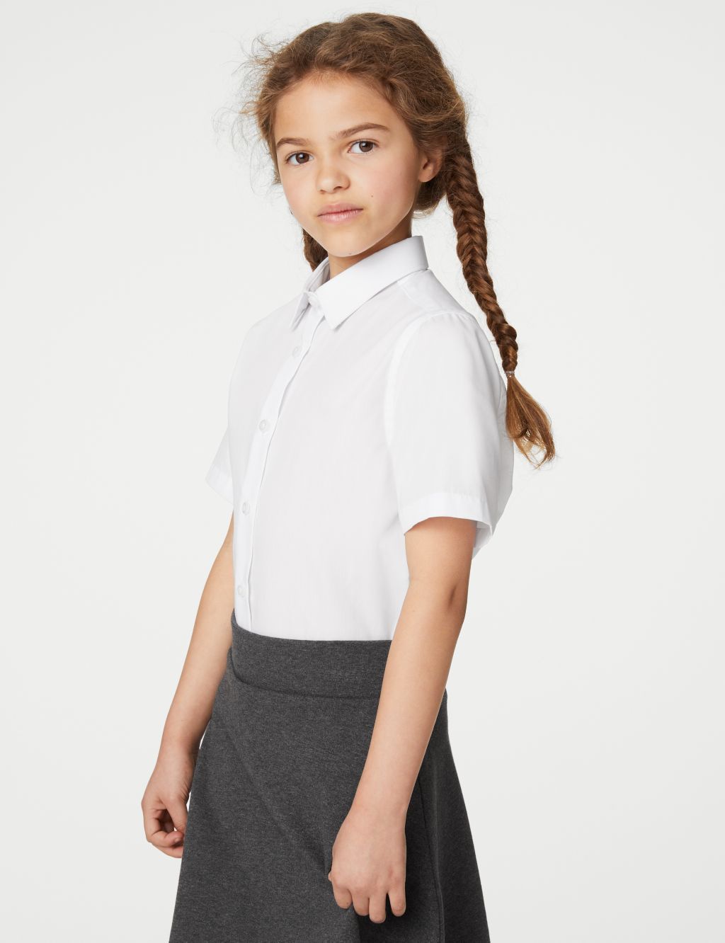 Girls' 5pk Regular Fit Easy to Iron School Shirts (2-18 Yrs) image 3