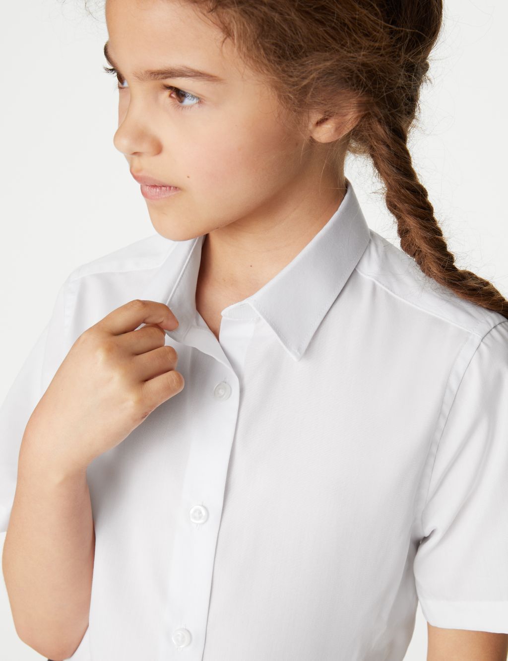 Girls' 5pk Regular Fit Easy to Iron School Shirts (2-18 Yrs) image 3
