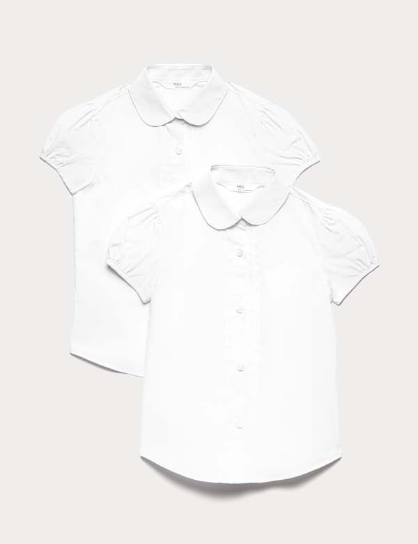 2 Pack Girls' Pintuck Easy to Iron Blouses