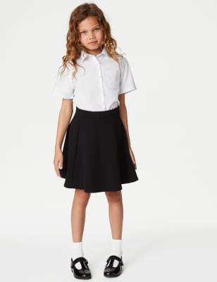 M&S Girls 2-Pack Non-Iron School Shirts (2-18 Yrs) - 10-11 - White, White