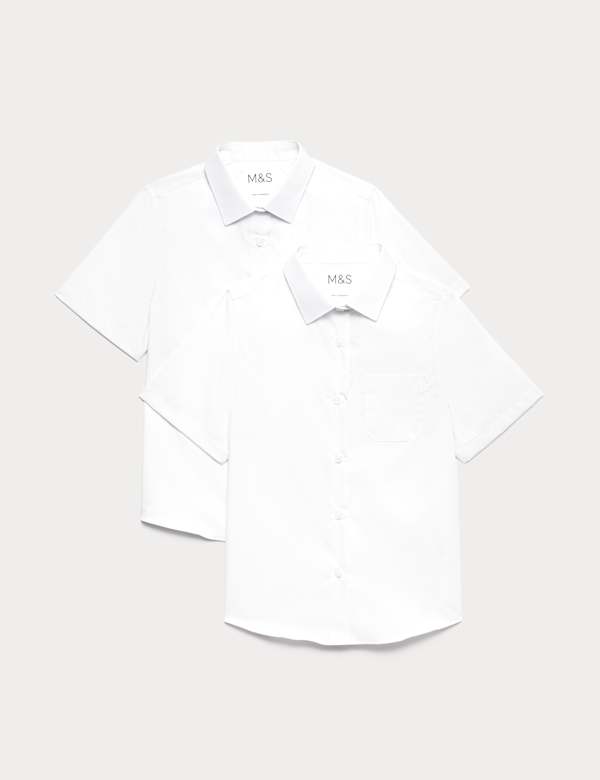 2 Pack Girls' Regular Fit Non-Iron Blouses