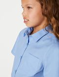 Set van 2 strijkvrije schooloverhemden met slanke pasvorm voor meisjes (2-18 jaar)