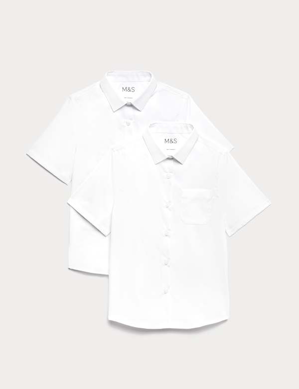 2 Pack Girls' Slim Fit Non-Iron Blouses