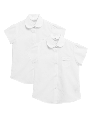 

M&S Collection 2er-Pack normal geschnittene, bügelleichte Schulhemden (2-14 Jahre) - White, White