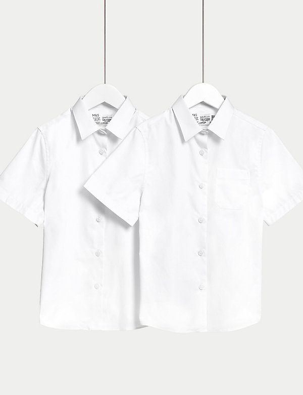 2pk Girls’ Slim Fit Cotton School Shirts (2-18 Yrs) - SE