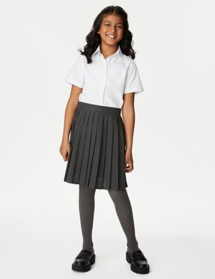 M&S Girls 2pk Girls' Pure Cotton School Shirts (2-18 Yrs)