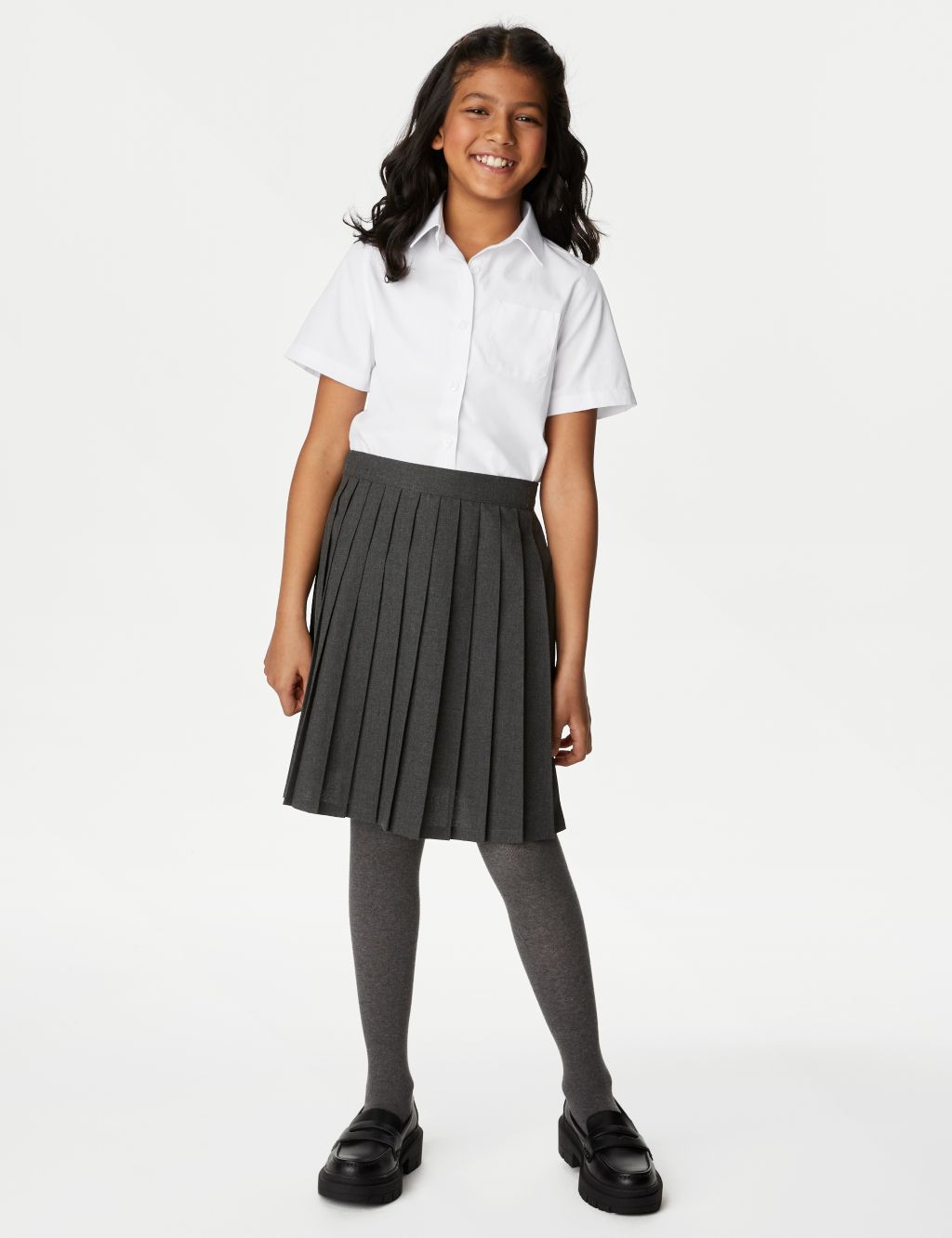 2pk Girls’ Regular Fit Skin Kind™ School Shirts (2-18 Yrs) image 2