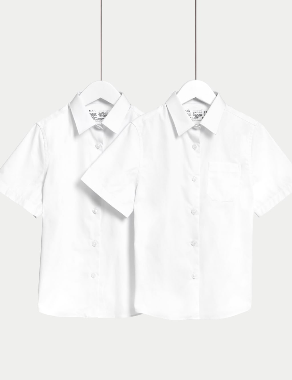 2pk Girls’ Regular Fit Cotton School Shirts (2-18 Yrs) image 2