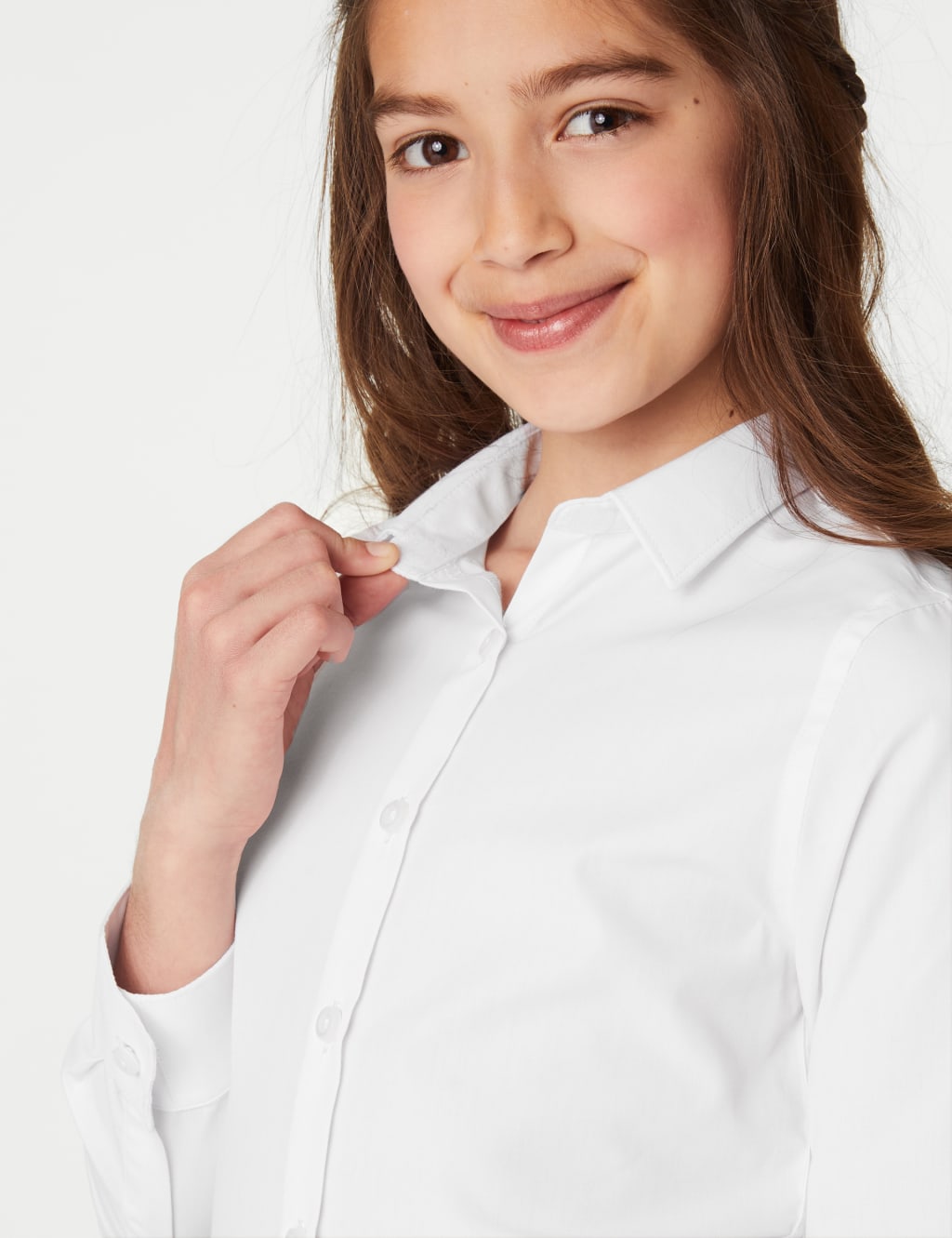 3pk Girls' Slim Fit Easy Iron School Shirts (2-16 Yrs) image 3