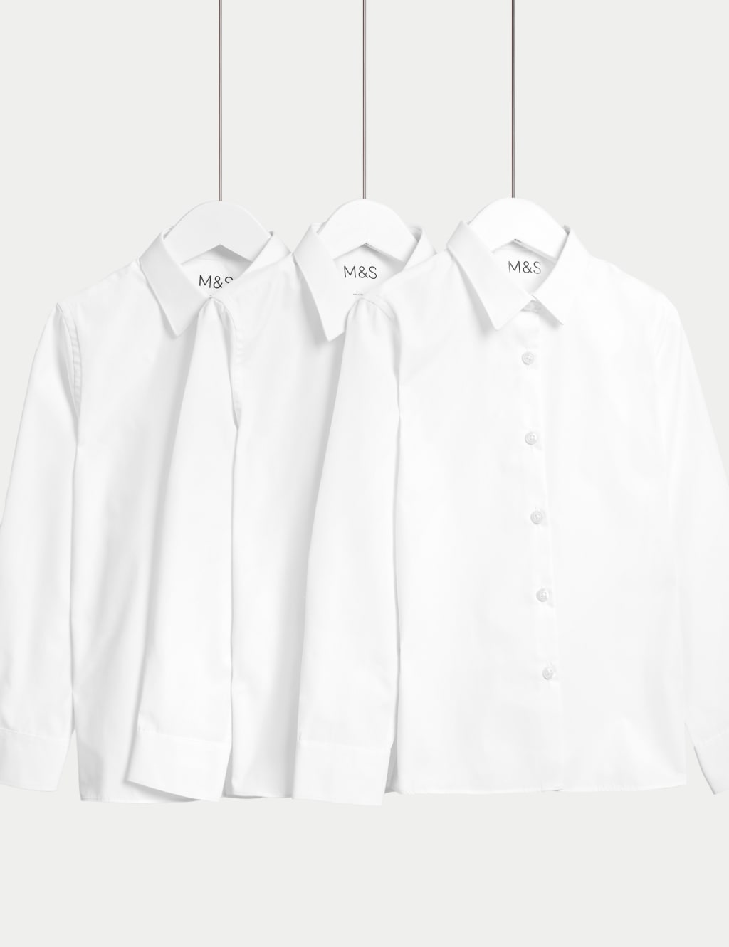 3pk Girls' Slim Fit Easy Iron School Shirts (2-16 Yrs) image 2