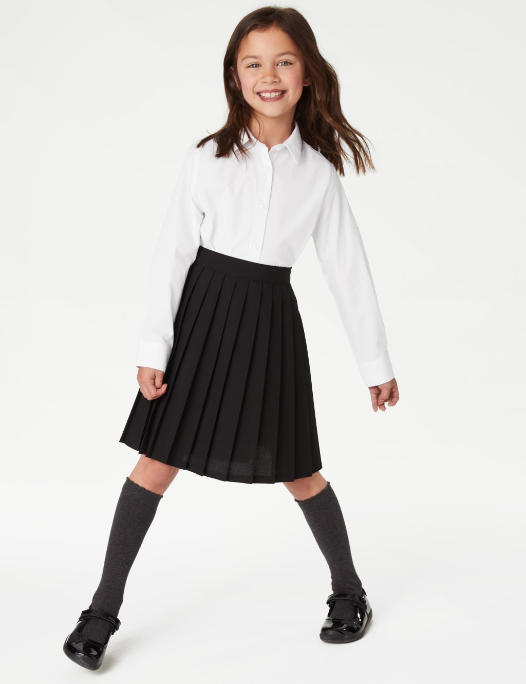 5pk Girls' Regular Fit Easy to Iron Shirts (2-18 Yrs) image 2