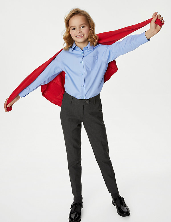Set van 2 strijkvrije schooloverhemden voor meisjes (2-18 jaar) - BE