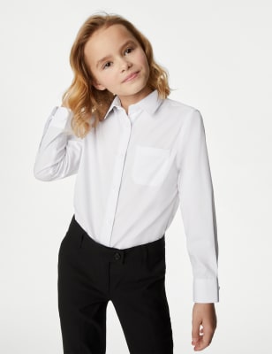 Marks And Spencer Girls M&S Collection 2pk Girls' Non-Iron School Shirts (2-18 Yrs) - White