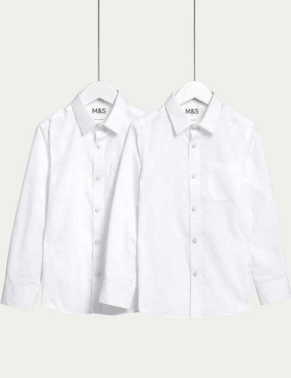 2pk Girls' Slim Fit Non-Iron School Shirts (2-18 Yrs) - KH