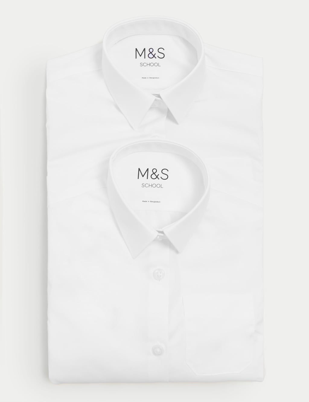 2pk Girls' Slim Fit Non-Iron School Shirts (2-18 Yrs) image 5