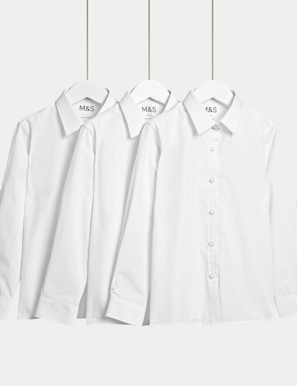 3pk Girls' Easy Dressing Easy Iron School Shirts (3-18 Yrs) image 2