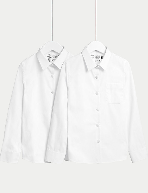 2pk Girls’ Regular Fit Cotton School Shirts (2-18 Yrs) - IT