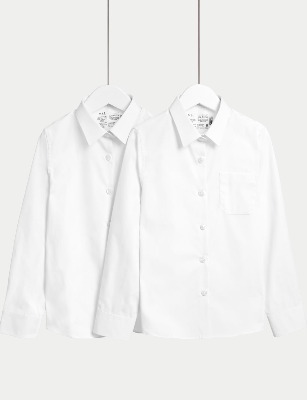 2pk Girls’ Regular Fit Cotton School Shirts (2-18 Yrs) image 2