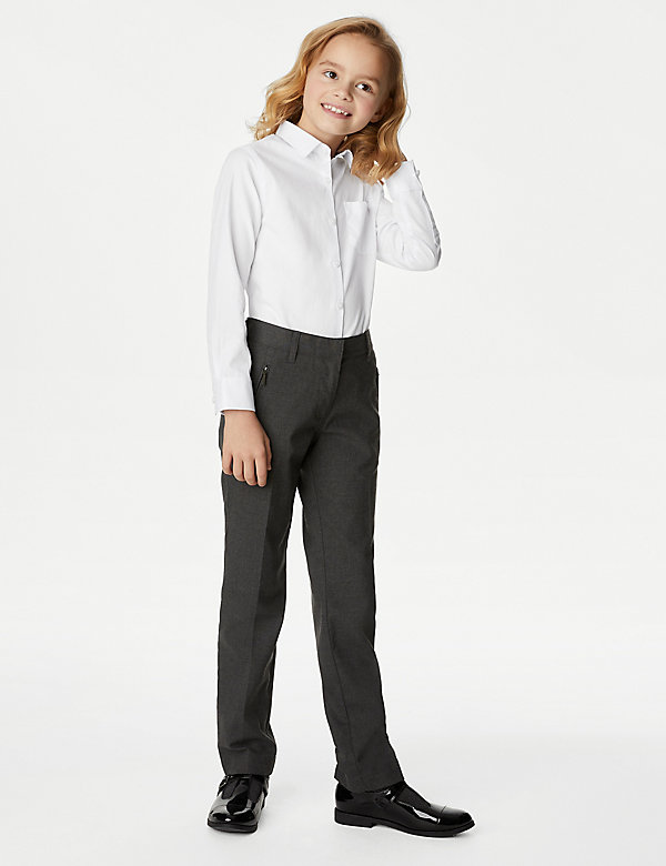 2pk Girls' Slim Fit Skin Kind™ School Shirts (2-18 Yrs) - IL