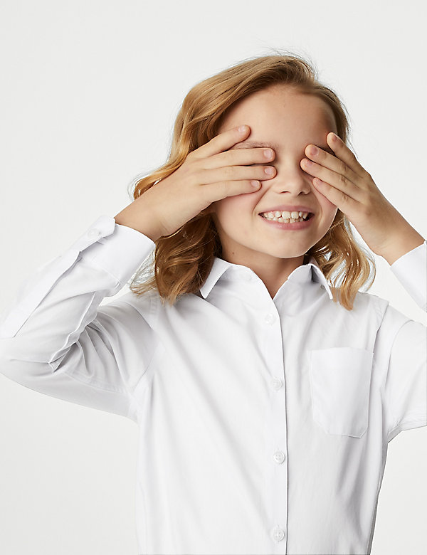 Set van 2 Skin Kind™-schooloverhemden met slanke pasvorm voor meisjes (2-18 jaar) - NL