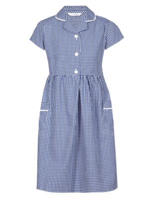 Girls' Pure Cotton Easy to Iron Gingham School Dress | M&S