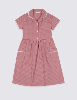 Girls' Pure Cotton Gingham Dress | M&S