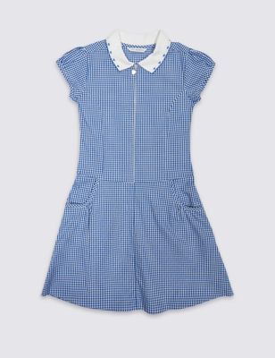 Girls' Pure Cotton Gingham Dress | M&S